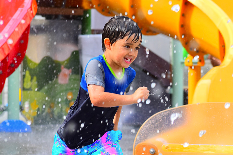 Yellow Slide at Spray Pad